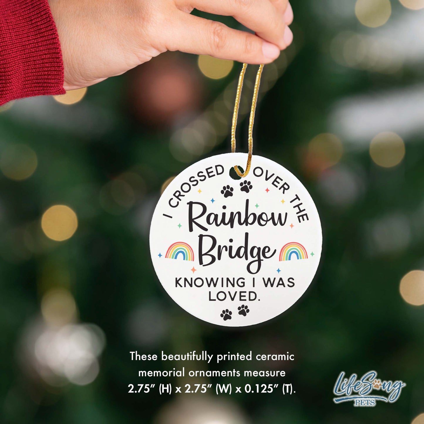 Rainbow Bridge Pet Memorial Ornament| Loss of Pet Dog Cat Bereavement Keepsake