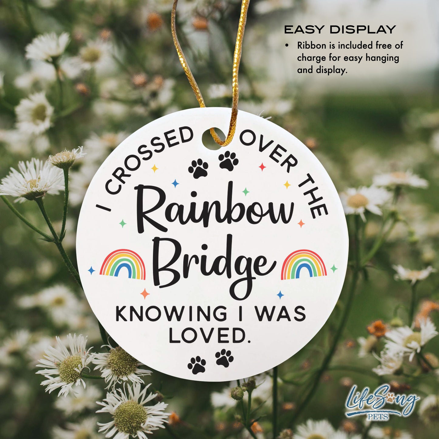 Rainbow Bridge Pet Memorial Ornament| Loss of Pet Dog Cat Bereavement Keepsake