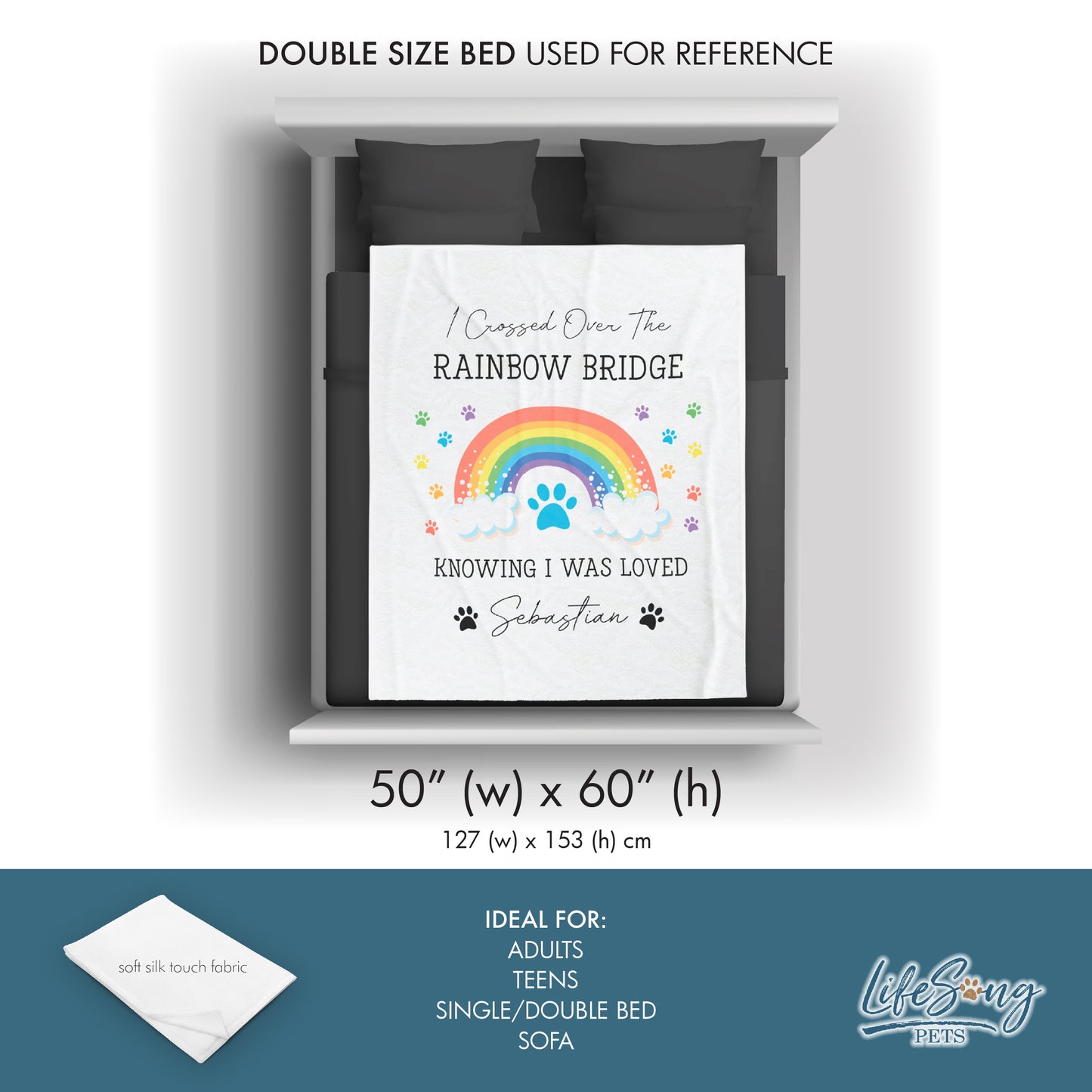 Pet Memorial Blanket for Loss of Pet | Rainbow Bridge