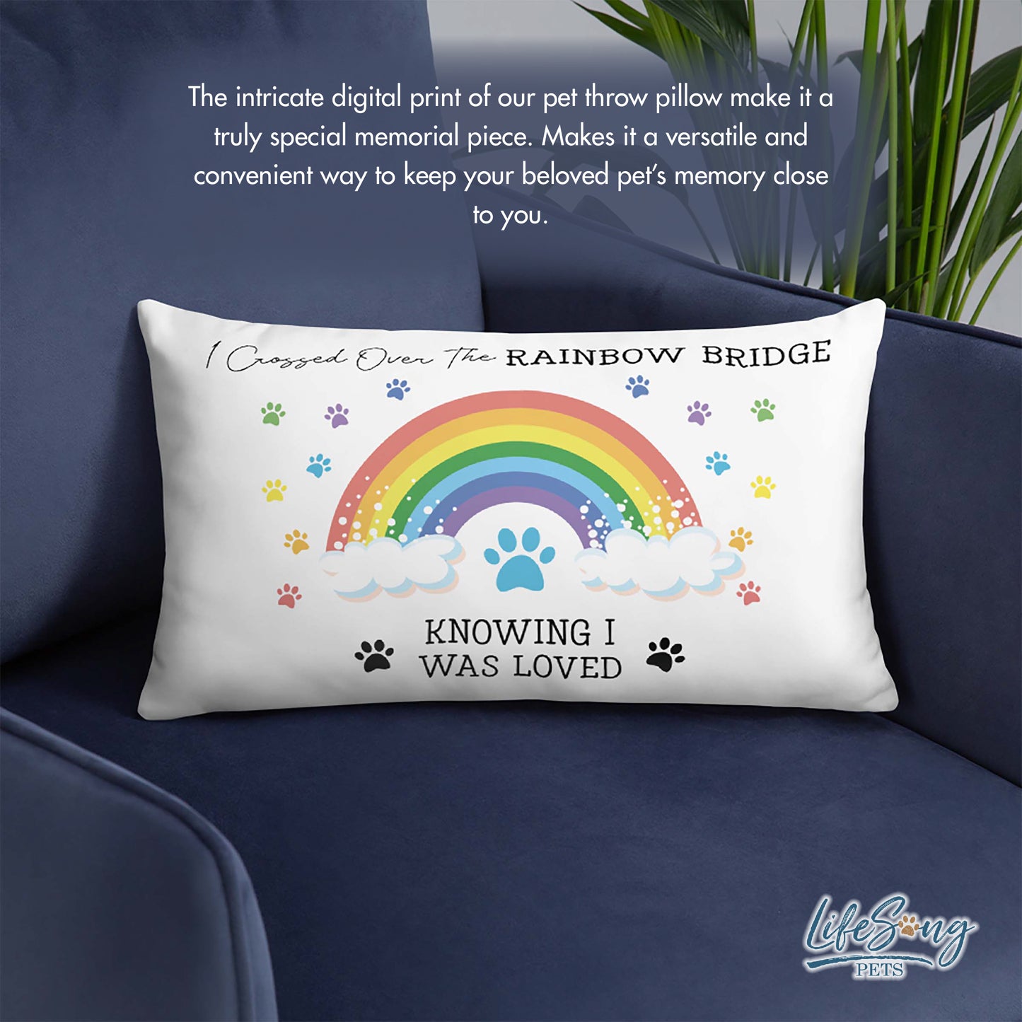 Pet Loss Memorial Pillow | Rainbow Bridge