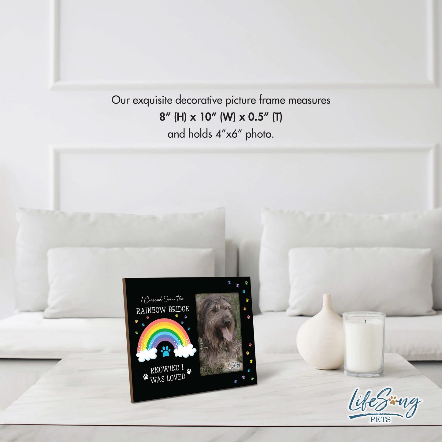 Wooden Photo Frame Pet Memorial Rainbow Bridge