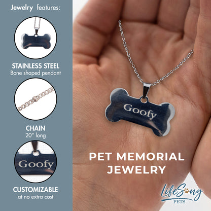 Personalized Pet Memorial Necklace – Stainless Steel Pet Loss Jewelry Keepsake | Dog & Cat Memorial Necklace