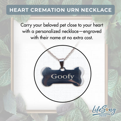 Personalized Pet Memorial Necklace – Stainless Steel Pet Loss Jewelry Keepsake | Dog & Cat Memorial Necklace