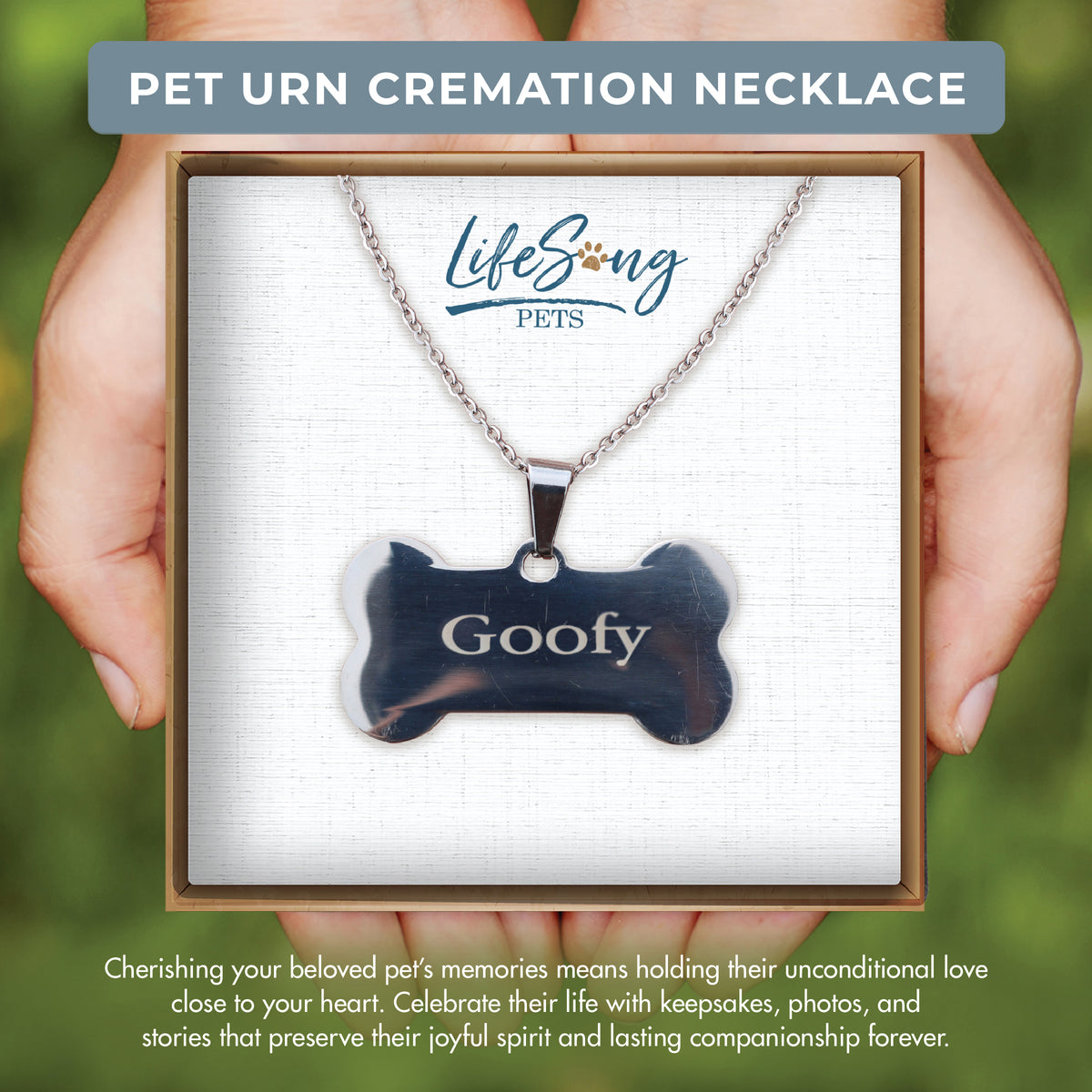 Personalized Pet Memorial Necklace, Dog & Cat Loss Keepsake