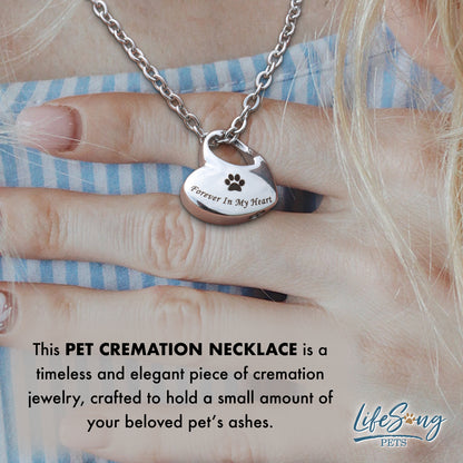 Pet Memorial Necklace Urn - Keepsake Cremation Jewelry for Dogs & Cats