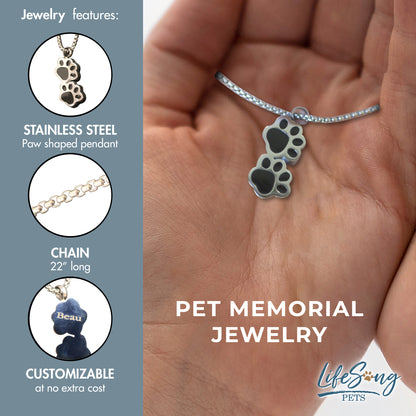 Personalized Pet Memorial Necklace, Dog & Cat Loss Keepsake
