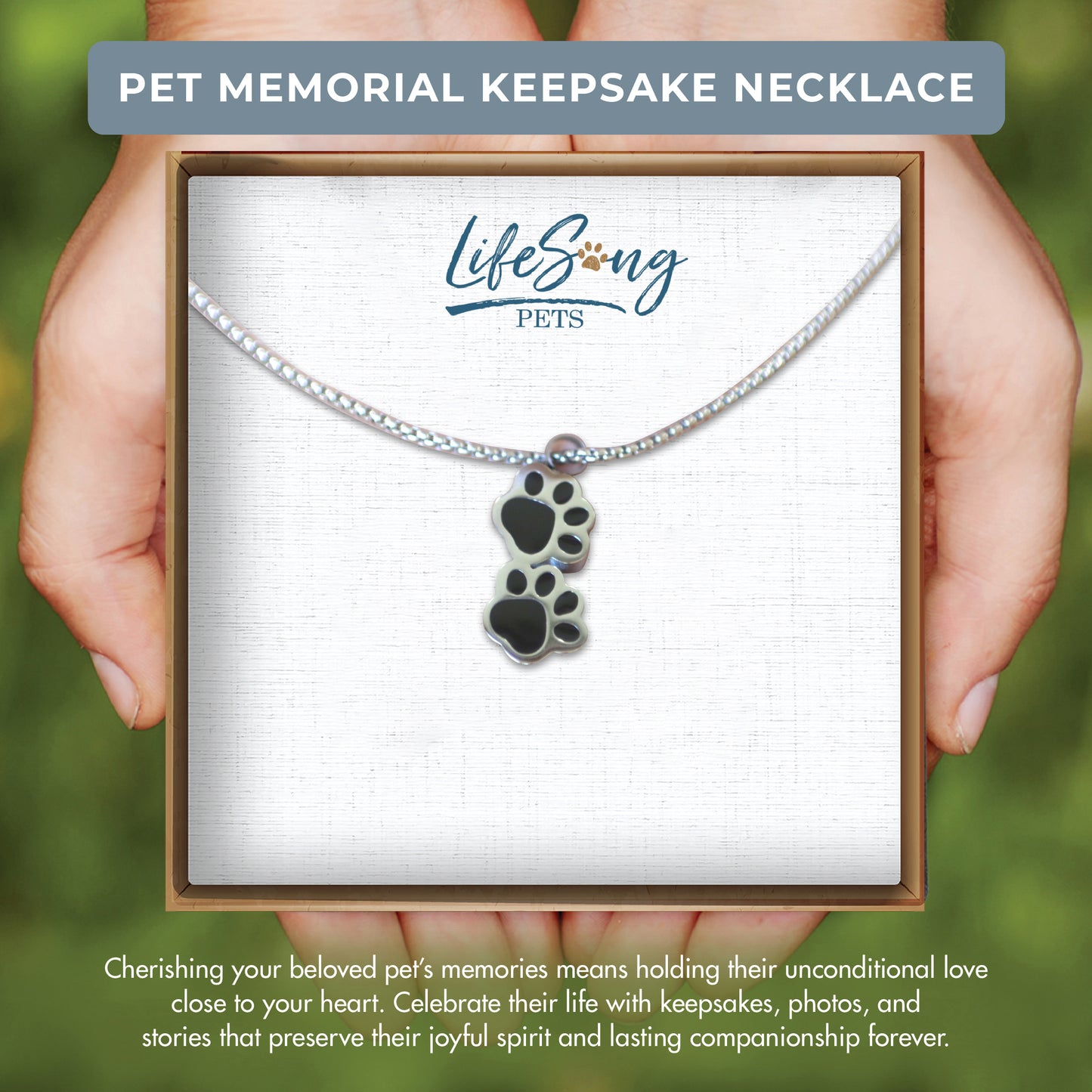 Personalized Pet Memorial Necklace – Stainless Steel Pet Loss Jewelry Keepsake | Dog & Cat Memorial Necklace