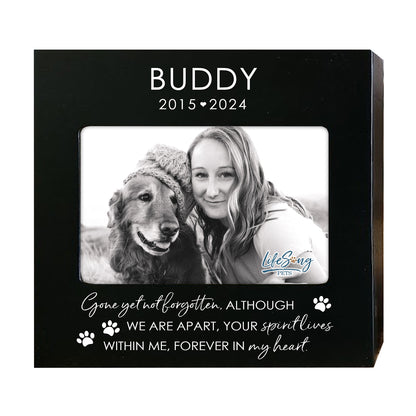 Personalized Wooden Pet Urn with Photo – Handcrafted Pet Remembrance Urn for Dogs & Cats - Gone Yet Not Forgotten