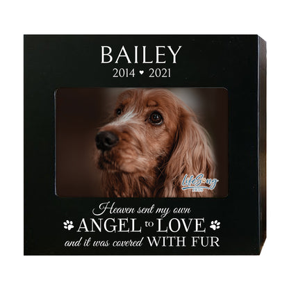 Personalized Wooden Pet Urn with Photo – Handcrafted Pet Remembrance Urn for Dogs & Cats - Heaven Sent