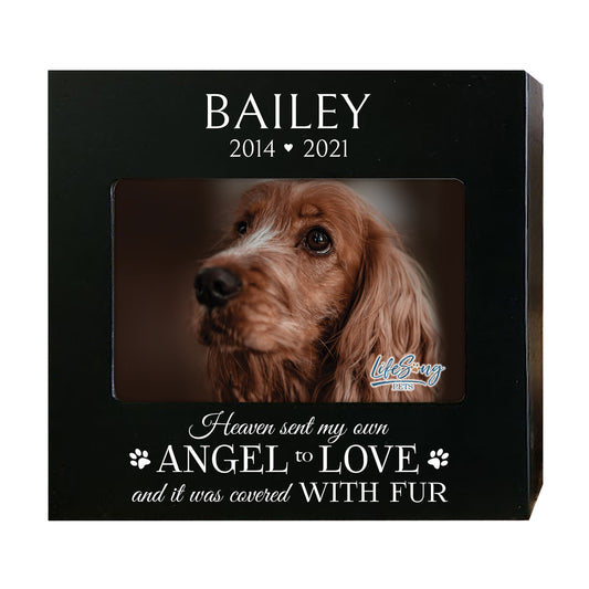Personalized Wooden Pet Urn with Photo – Handcrafted Pet Remembrance Urn for Dogs & Cats - Heaven Sent