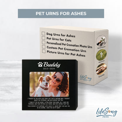 Personalized Wooden Pet Urn with Photo – Handcrafted Pet Remembrance Urn for Dogs & Cats - I Thought Of You