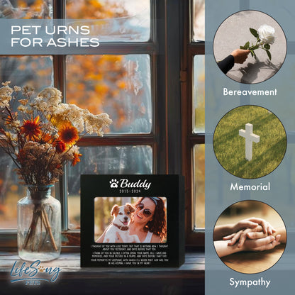 Personalized Wooden Pet Urn with Photo – Handcrafted Pet Remembrance Urn for Dogs & Cats - I Thought Of You