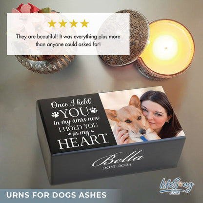 Personalized Wooden Cremation Urn for Dogs and Cats with Photo_Once I Held You