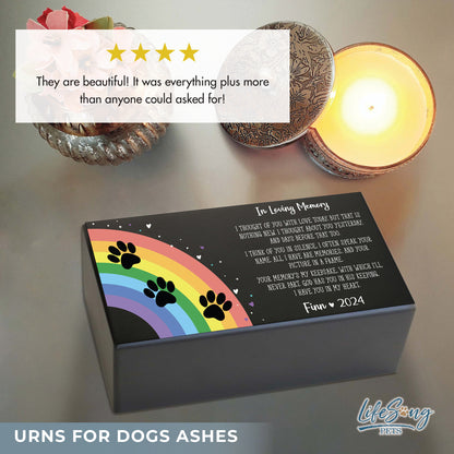 Personalized Pet Cremation Urn Box for Dogs and Cats Ashes - In Loving Memory