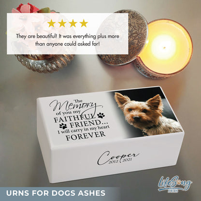 A review highlighting customer satisfaction with the pet memorial urn.
