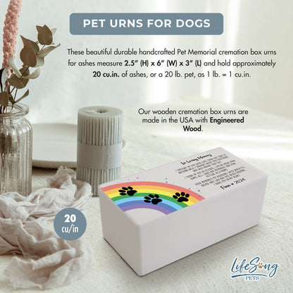 Personalized Pet Cremation Urn Box for Dogs and Cats Ashes - In Loving Memory