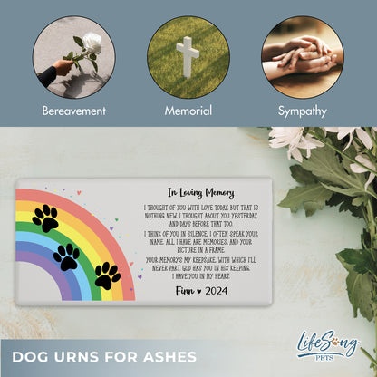Personalized Pet Cremation Urn Box for Dogs and Cats Ashes - In Loving Memory