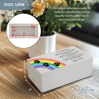 Personalized Pet Cremation Urn Box for Dogs and Cats Ashes - In Loving Memory