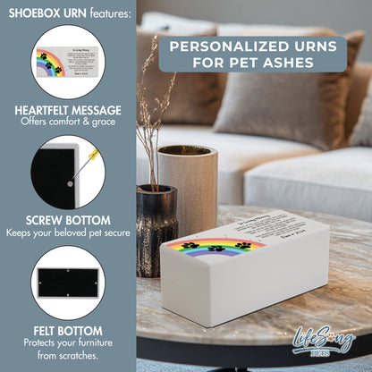 Personalized Pet Cremation Urn Box for Dogs and Cats Ashes - In Loving Memory