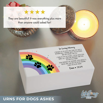 Personalized Pet Cremation Urn Box for Dogs and Cats Ashes - In Loving Memory