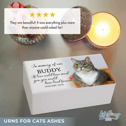 Personalized Wooden Cremation Urn for Dogs and Cats with Photo_If Love Could Have Saved