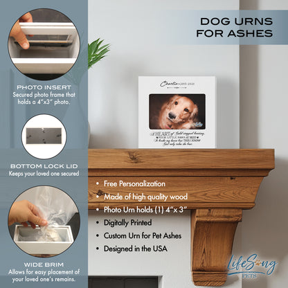 Personalized Wooden Pet Urn with Photo – Custom Pet Memorial Box for Dogs & Cats Ashes  - A Heart Of Gold