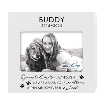 Personalized Wooden Pet Urn with Photo – Handcrafted Pet Remembrance Urn for Dogs & Cats - Gone Yet Not Forgotten