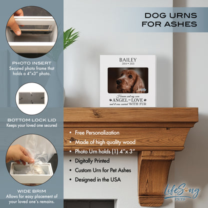 Personalized Wooden Pet Urn with Photo – Handcrafted Pet Remembrance Urn for Dogs & Cats - Heaven Sent