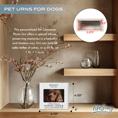 Personalized Wooden Pet Urn with Photo – Handcrafted Pet Remembrance Urn for Dogs & Cats - Heaven Sent